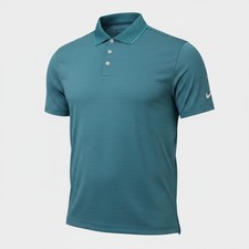 Nike Tour Mens Dri-FIT Golf Polo Shirt Small Striped Mineral Teal FZ7479-379 NEW