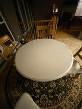 Stretch Fitted Table Cover Round 30-36 Inch Waterproof Stain Resistant Silver