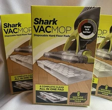 Shark VACMOP Disposable Hard Floor Vacuum And Mop Pad Refills Home 8 Count
