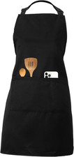 Chef Apron with Pockets Waterproof Adjustable Neck Strap Kitchen Cooking
