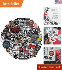 100 Pcs Heavy Metal Band Stickers, Waterproof Rock Decals, Guitar Emblems