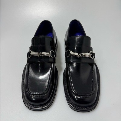 Burberry Barbed Leather Loafers Black Men s EU 39/US 6