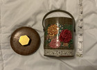 Vintage Metal Tin Box Confections Treat Container Round Floral Flowers England — photo 4