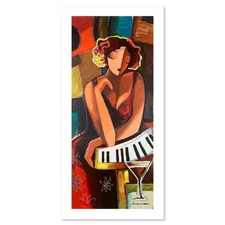 Michael Kerzner The Pianist art Hand Signed Ltd. Ed. Serigraph on Paper, LOA