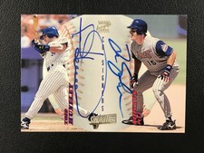 1998 Stadium Club #CS28 Todd Hundley / Tim Salmon AU Co-Signers NY Mets