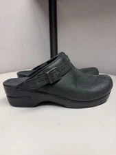 Dansko Women's Ingrid Black leather Slide Clog Size 39 used