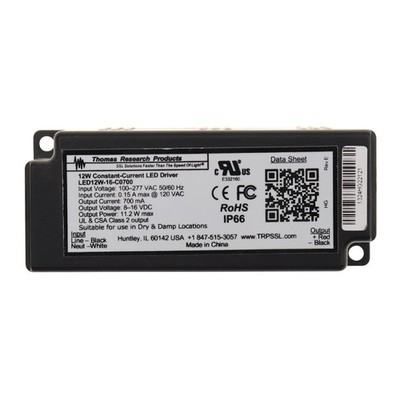 THOMAS RESEARCH LED12W-16-C0700 CONSTANT CURRENT LED DRIVER, 8-16VDC, 700MA, 11W