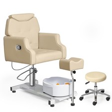 Pedicure Chair with Stool  Bubble Massage Foot Bath, 360  Rotation Hydraulic