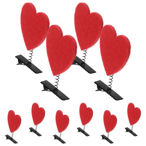 10 Pcs Love Hairpin Valentines Day Accessories Women Bulk Heart Shaped Girl - Picture 10 of 12