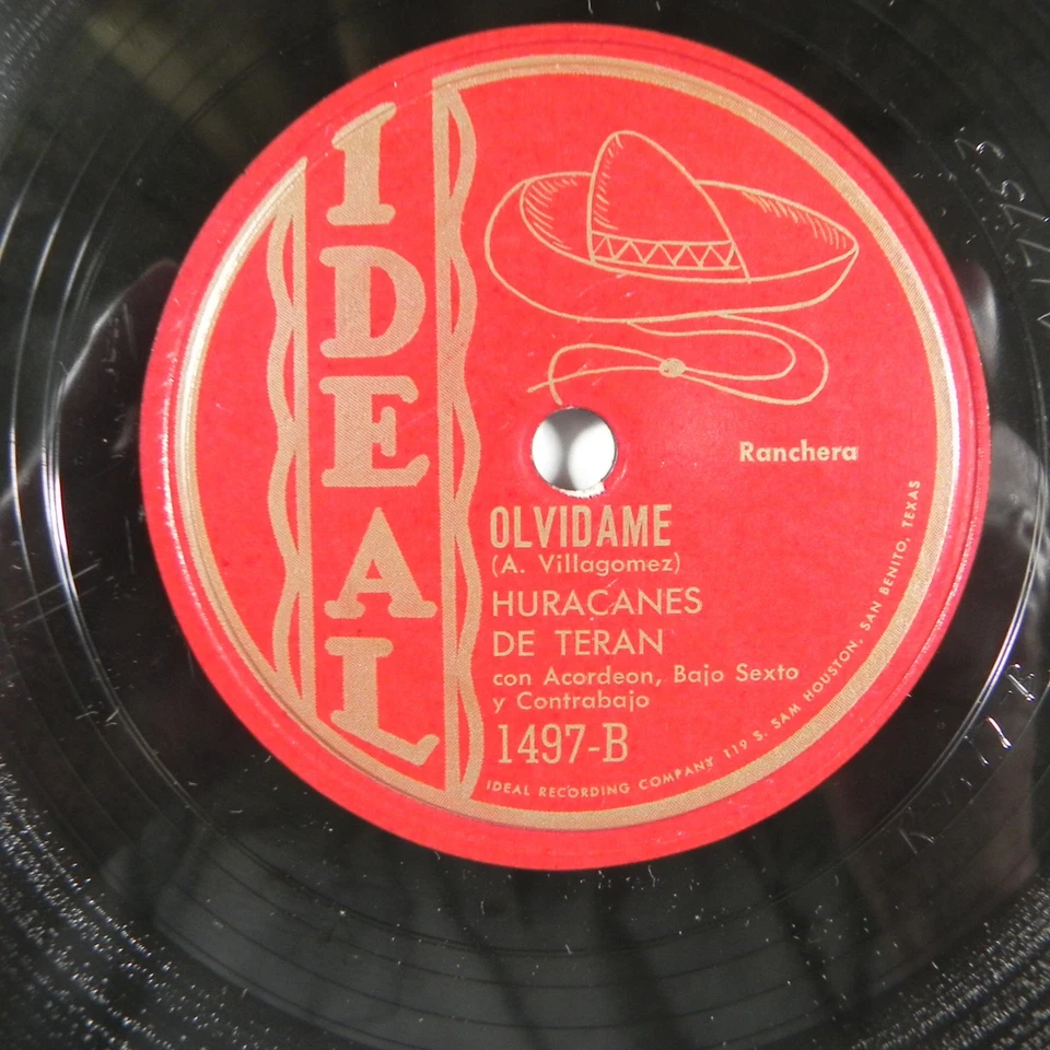 Los Huracanes De Teran - Fortunato Rodriguez / Olvidame Ideal 1497 78 RPM Latin - Image 3 of 4