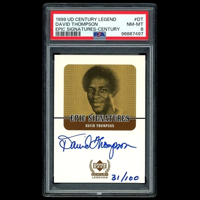 David Thompson 1999 UD Century Legends /100 Epic Signatures Gold PSA 8 POP 1