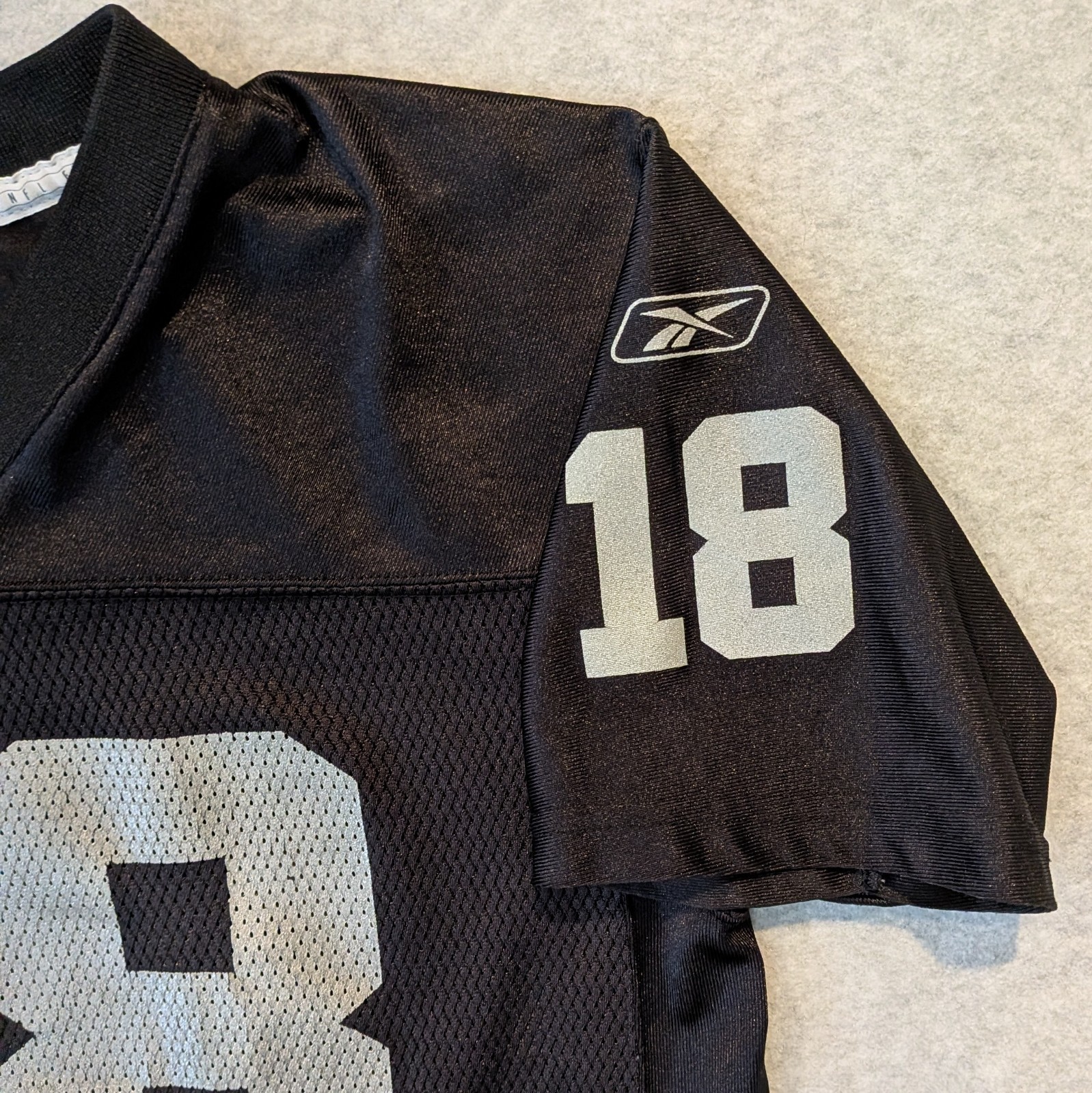 Randy Moss Oakland Raiders Jersey Youth XL 18-20 Reebok Boys NFL Home Black thumbnail 5