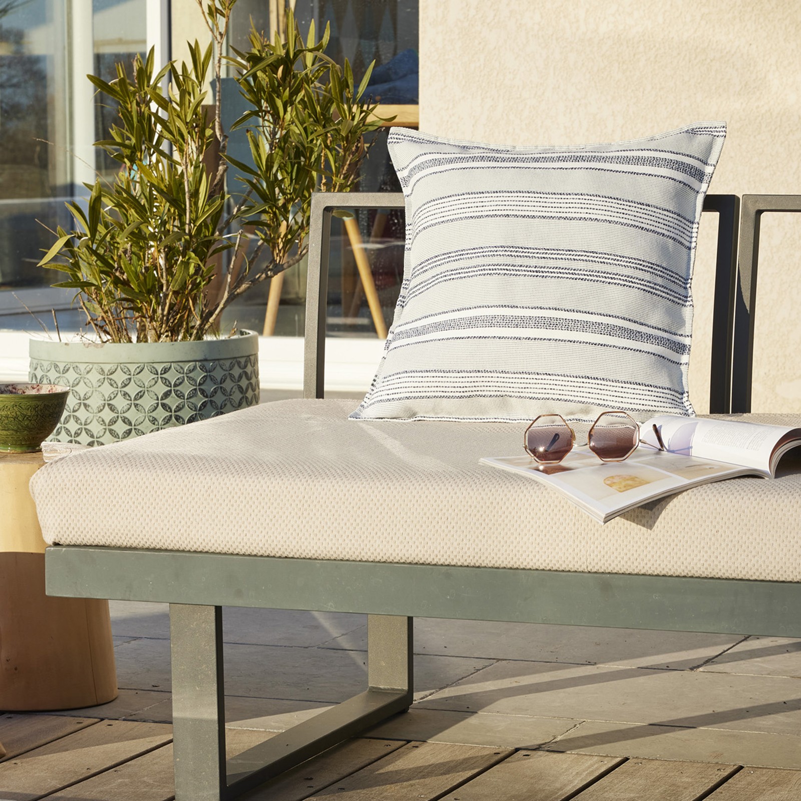 Housse de coussin 45x45 polypropylène Doris minuit finition premium - 3