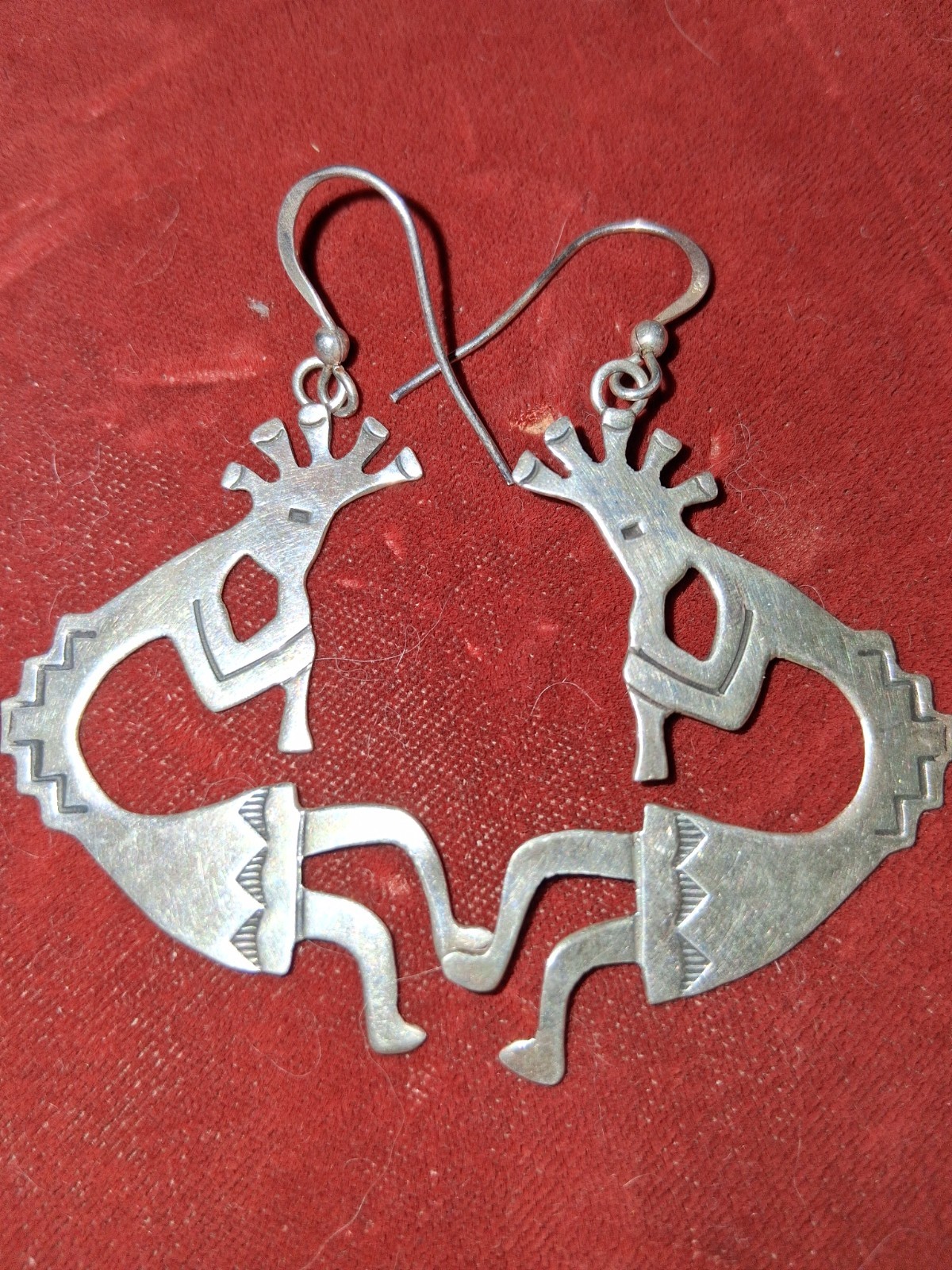 STERLING SILVER AUTHENTIC NATIVE DANGLE KOKAPELLI… - image 1