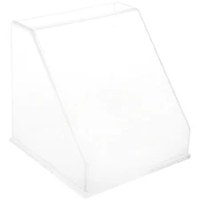 Plymor Clear Acrylic Slanted Front Display Case with Base, 10" x 10" x 10"