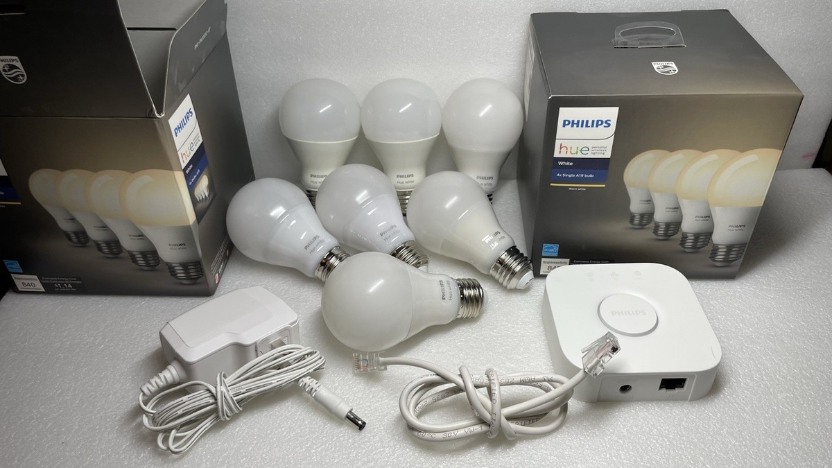 Philips Hue Bridge + 11 White Smart Bulbs 60w A19 (4 Brand New