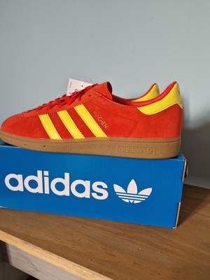 Adidas Munchen SPZL Men's Trainers Red Yellow Size UK