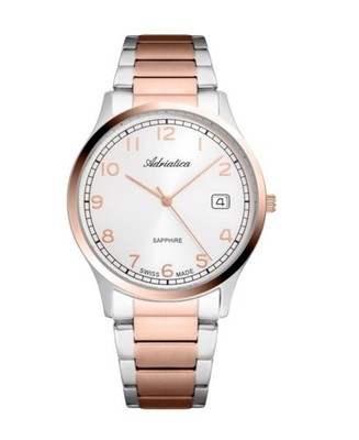 ADRIATICA Men Quartz Casual Watch Classic Dress Silver Dial Waterproof Swiss