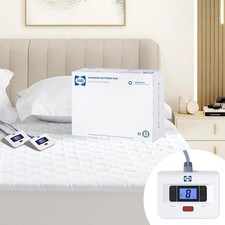 Sealy Heated Queen Luxury Quilted Mattress Pad w/ DualControl 10 Heat Settings