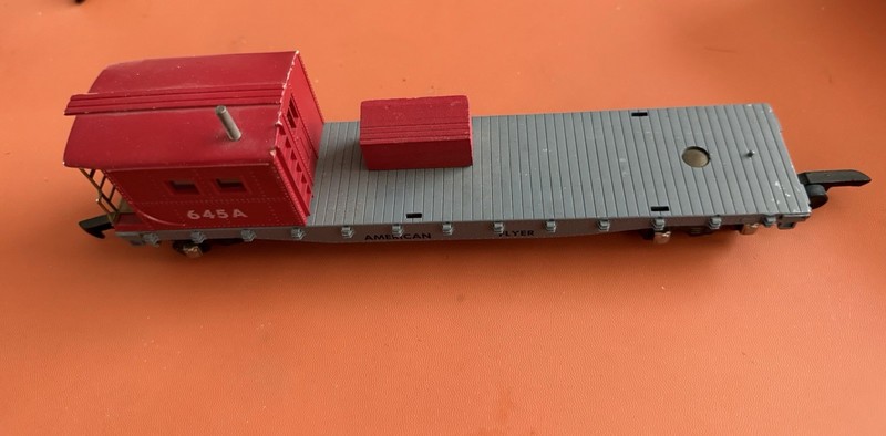 American Flyer 645A Operating Work Caboose Flat Car S Gauge