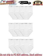 Fruit of the Loom Men's White Briefs Underwear, 9- Pack, Size S to 2XL