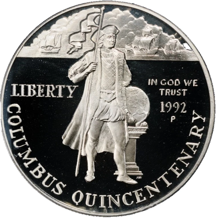 1992 P $1 Columbus Commemorative Silver Dollar PCGS PR70DCAM PF 70 ULTRA CAMEO - Image 3 of 4