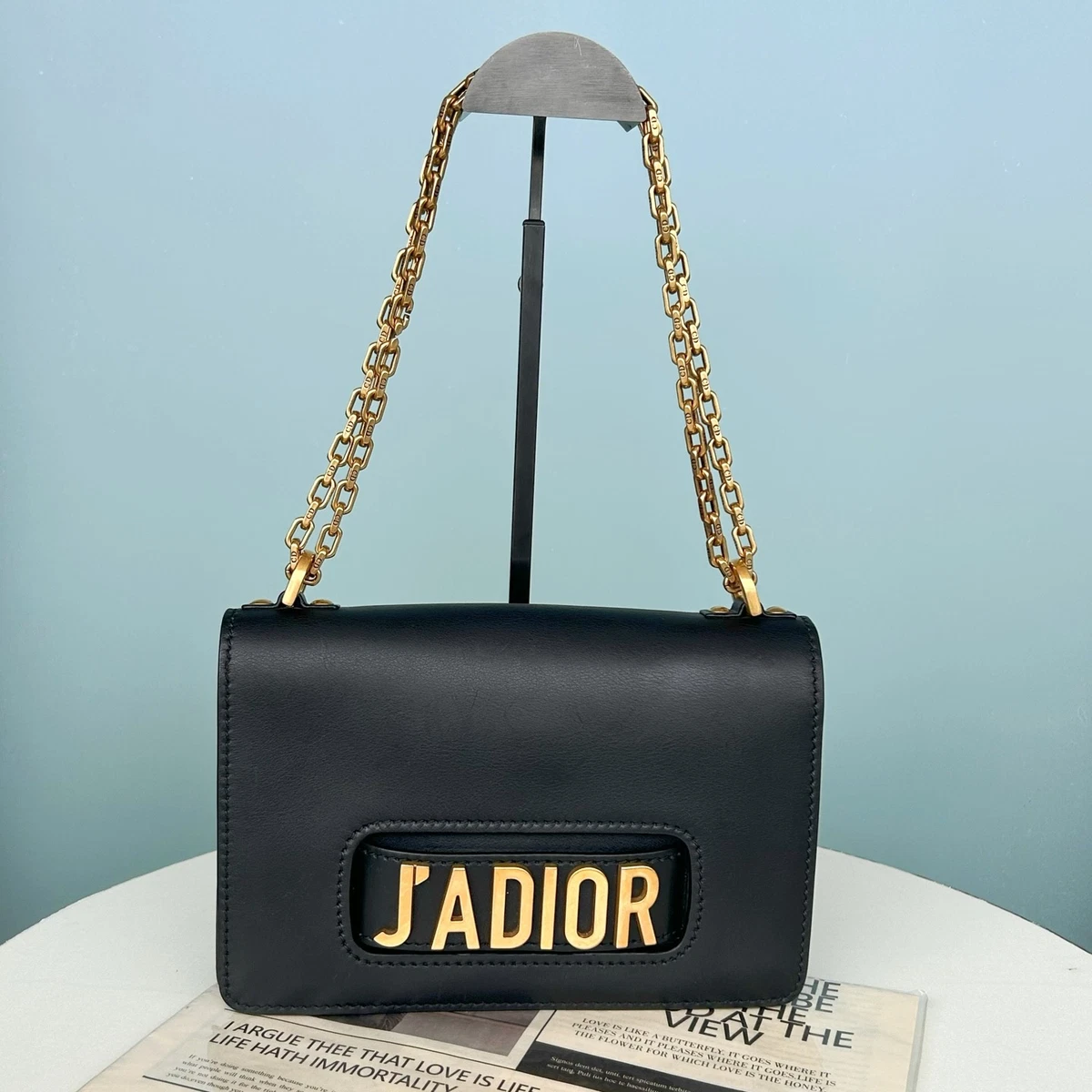 新品　Chirstian Dior "J'ADIOR"ショルダーバック Christian Dior Ultra Matte Black Pebbled Leather Dior J'Adiore