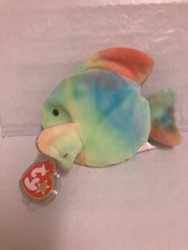 Ty Beanie Baby💜Coral The Fish Stunning Colors 6" Plush New MWMT's