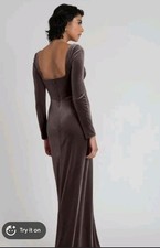 Jenny Yoo Bridesmaid Dress Brown Velvet 4