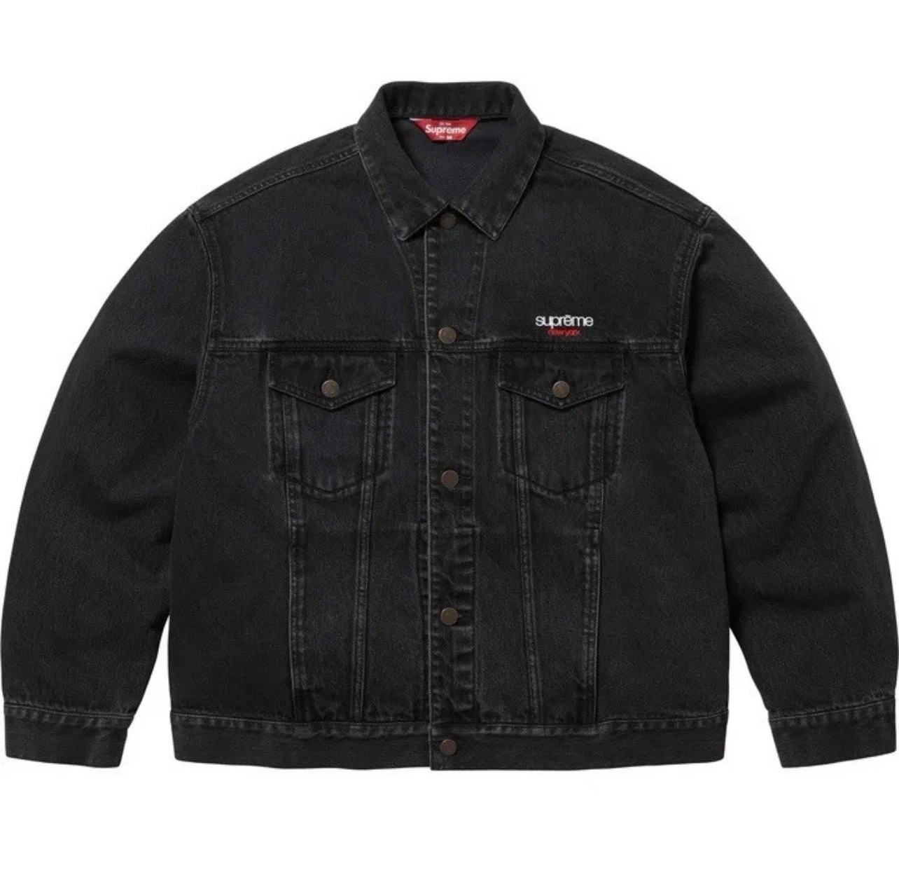 Veste camionneur en denim noir Supreme XL neuve