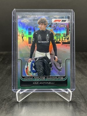 2025 Topps Chrome F1 Kimi Antonelli RC Rookie On The Move Refractor #185
