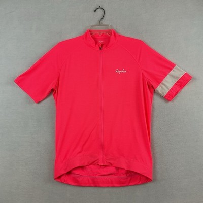 Rapha Core Jersey Cycling Biking Shirt Womens XL Pink Full Zip Short Sleeve 