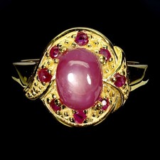925 Sterling Silver Ring Oval Ruby 9x7mm Natural Gemstone Jewelry Size 7