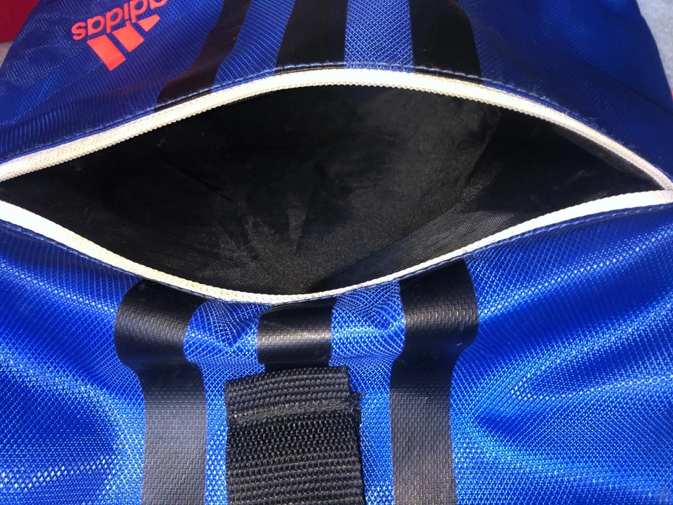 Adidas 2015 Mochila con Cordón Bolso de Gimnasio Azul Negro y Rojo Lava Retro Único Foto 4 de 4