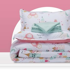 Princess Castle 7 Piece Bedding Set Full Queen Soft Cute Design for Kids