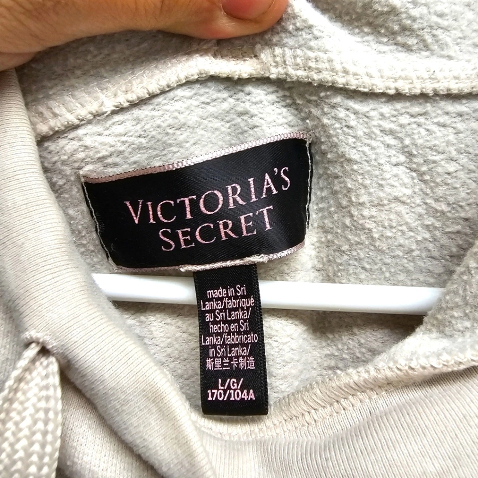 UNDERCOVER Felpa con cappuccio oversize Victoria's Secret grigio chiaro Love taglia Large