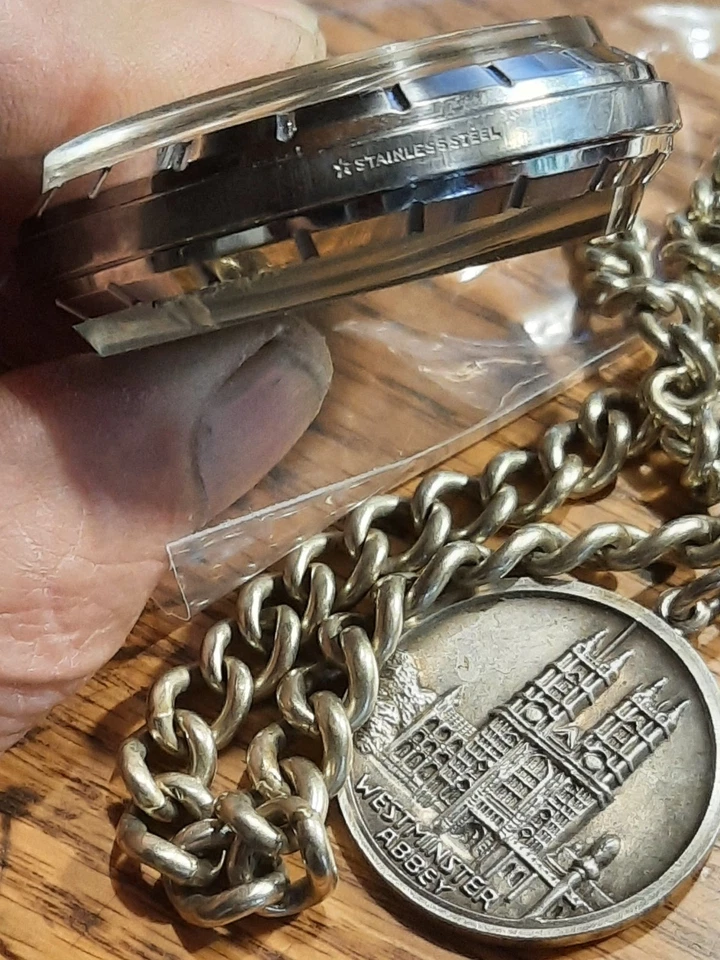 EXACTO VINTAGE H/G HAMILTON 6 POS. CADENA WOW ELINVAR OLDWELDEDLINK Foto 3 de 4