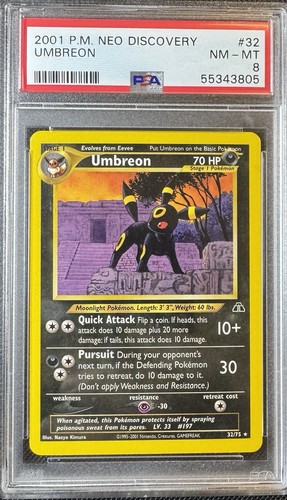Umbreon (Unlimited) graded PSA 8 for sale on eBay