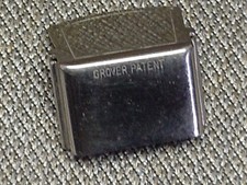 vintage banjo part Grover pat. tailpiece cover nickel Luthier parts OLD