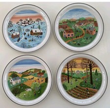 4 x Villeroy & Boch THE FOUR SEASONS 9.25" Plates VGC Gerard Laplau ORIG BOXES