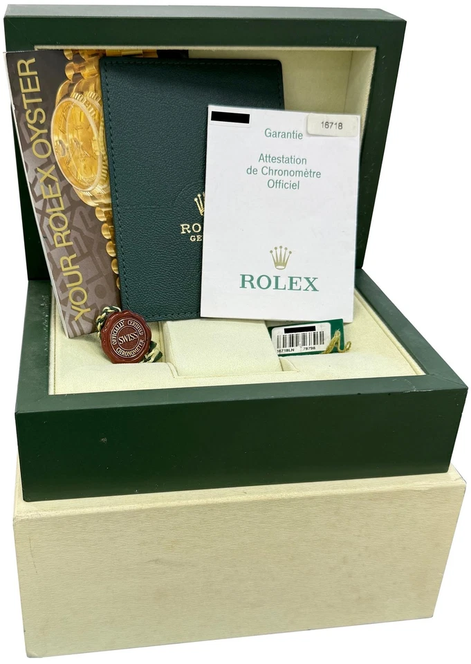 PAPERS Rolex GMT-Master II Black 40mm 18K Yellow Gold Oyster Watch 16718 BOX - Image 2 of 4