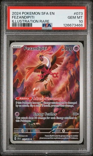 2024 Pokemon Shrouded Fable FEZANDIPITI Illustration Rare #73 PSA 10 #73