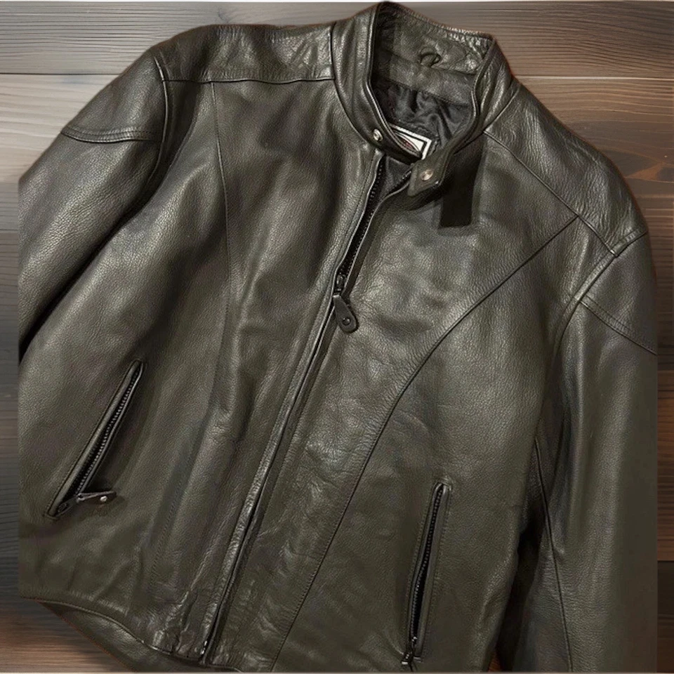 Chaqueta de motociclista de cuero pesado XL Foto 2 de 4