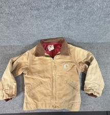 Vintage Youth Carhartt Detroit Jacket KIDS 5/6 7/8 Red Quilt-Lined Y04BRN JQ506