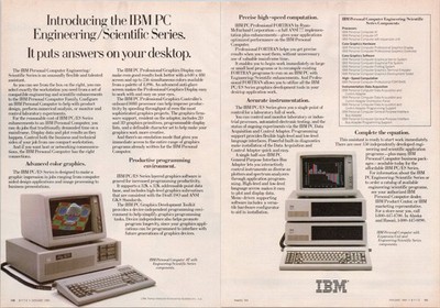 IBM PC Engineering/Scientific Series Vintage Original 1985 2pg Color Print Ad