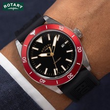 Rotary RGS10007/98 Apex 100 Watch Black Rubbe...