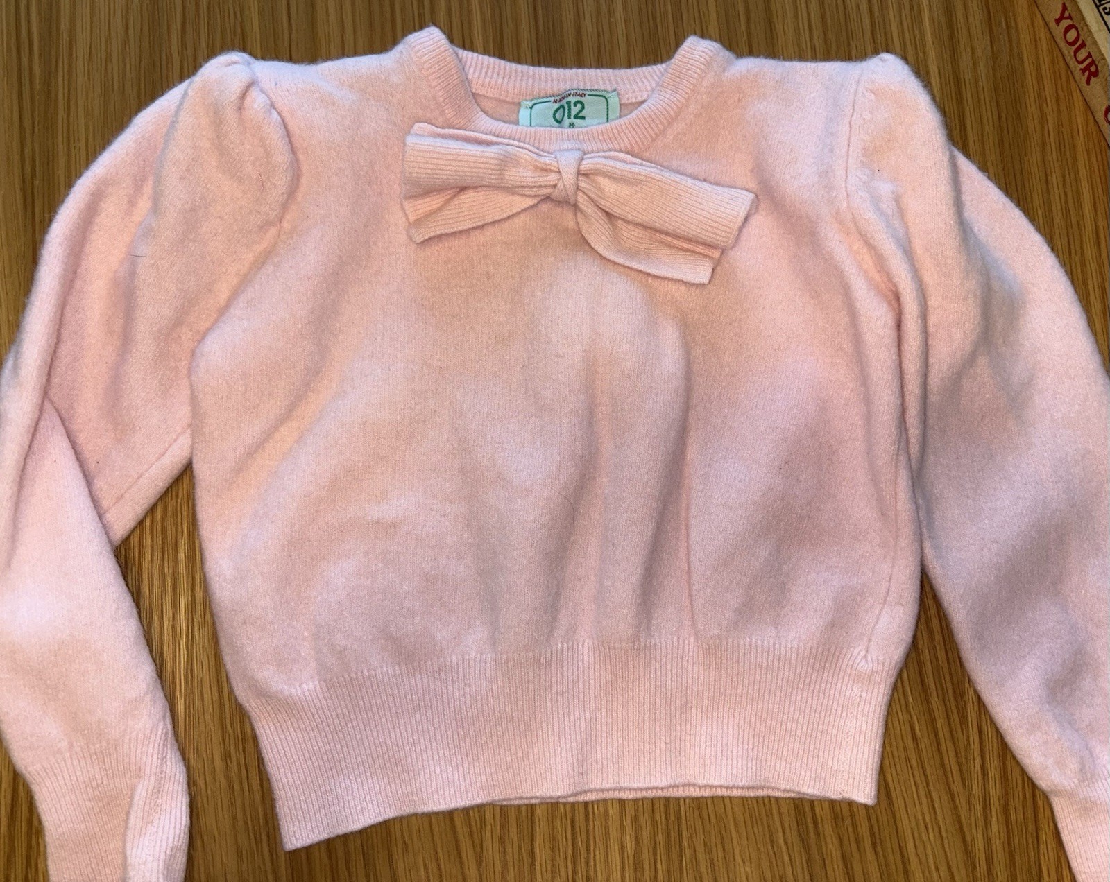 Very RARE: Girls 80s Pink Benetton Sweater. Made In Italy: Lambs Wool & Angora image 2