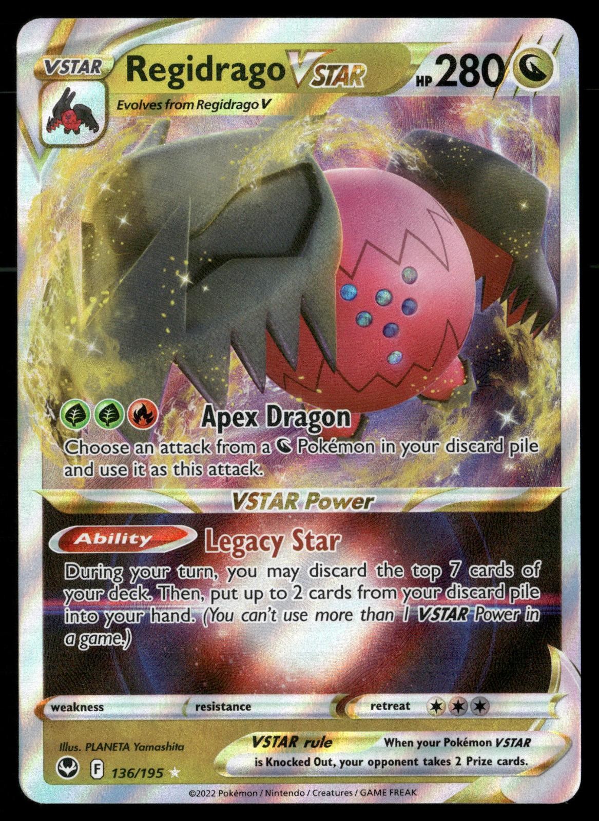 Regidrago VSTAR 136/195 Holo VSTAR Rare Silver Tempest Pokemon NM