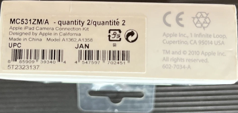 Apple Camera Connection Kit For iPad iPhone USB Kamera Adapter + SD Adapter OVP - Immagine 3 di 3
