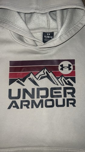 Under Armour Boy L 14/16 UA Rival Fleece Logo Hoodie & Black Print Joggers EUC - Picture 6 of 11